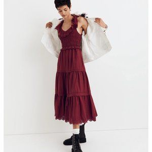 Madewell Lucie Embroidered Cotton Midi Dress